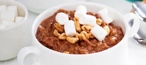 ARROZ SAN PEDRO EN LECHE CON CHOCOLATE Y MALVAVISCOS